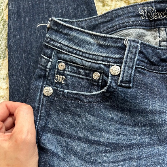 Miss me girls size 14 skinnies dark wash raw hem - Picture 3 of 8